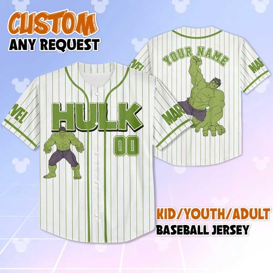 Personalized The Avengers the Hulk Baseball Jersey, Custom Marvel The Avengers Shirt