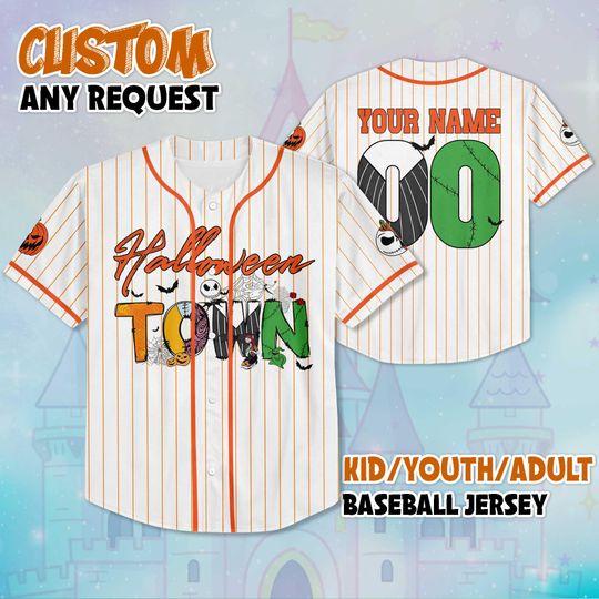 Personalized Halloween Town Baseball Jersey