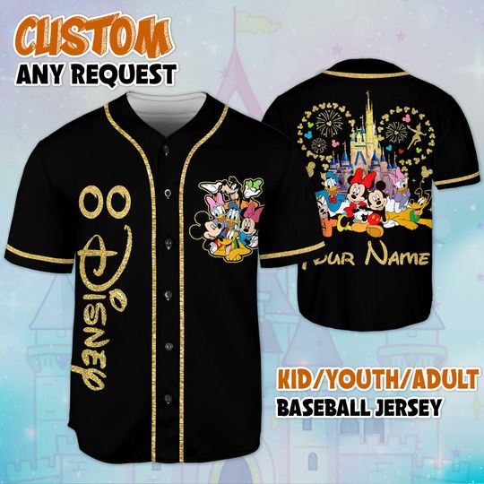 Personalized Disney Trip 2025 Baseball Jersey, Custom Mickey and Friends Shirt
