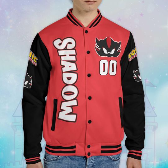Custom Shadow Varsity Jacket, Personalized Sonic the Hedgehog Baseball Jacket, Shadow  Kids Youth Adult Varsity Jacket