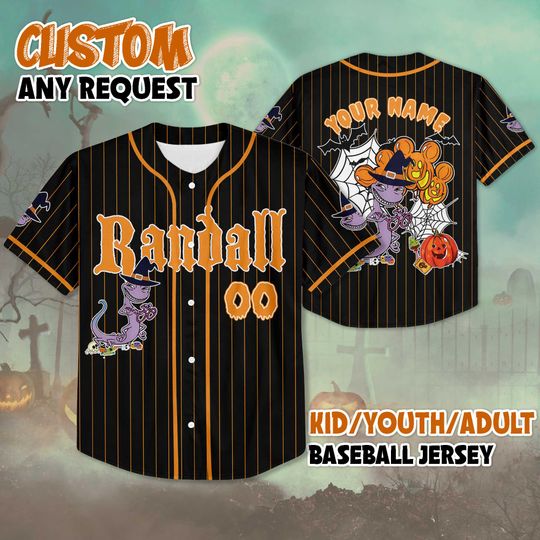 Personalized Randall Boggs Baseball Jersey, Custom Disney Monsters, Inc Halloween Shirt
