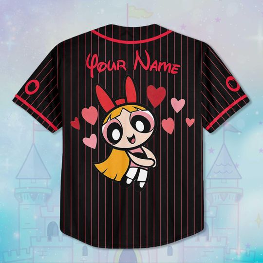 Personalized Blossom Baseball Jersey, Custom The Powerpuff Girls Jersey Shirt