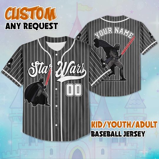 Personalized Darth Vader Baseball Jersey, Custom Star Wars Shirt