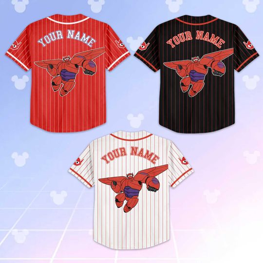 Personalized Baymax Collection Baseball Jersey, Custom Big Hero 6 Shirt