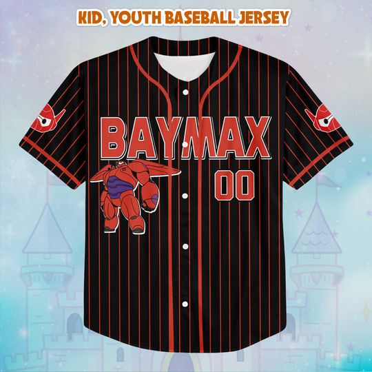 Personalized Baymax Baseball Jersey, Custom Big Hero 6 Shirt, Disney Robot Outfit