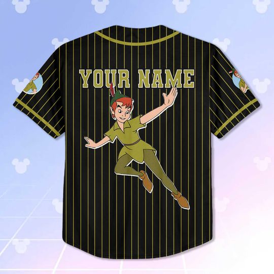 Personalized Peter Pan Baseball Jersey, Custom Disney Neverland Shirt
