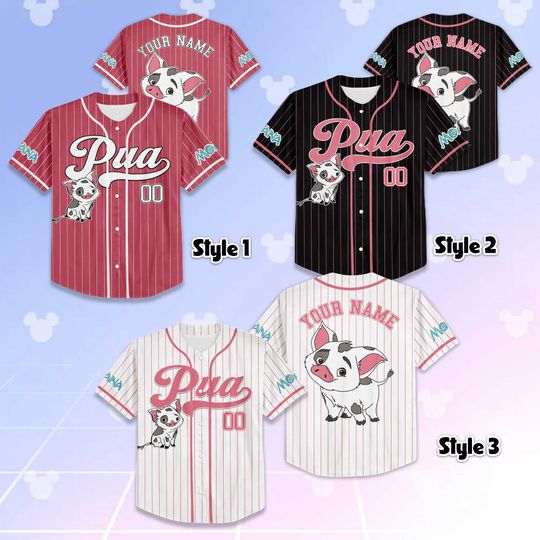 Personalized Pua Moana Baseball Jersey, Custom Disney Moana Shirt