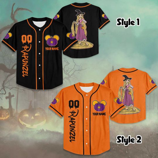 Rapunzel Halloween Baseball Jersey, Custom Tangled Princess Jersey Shirt