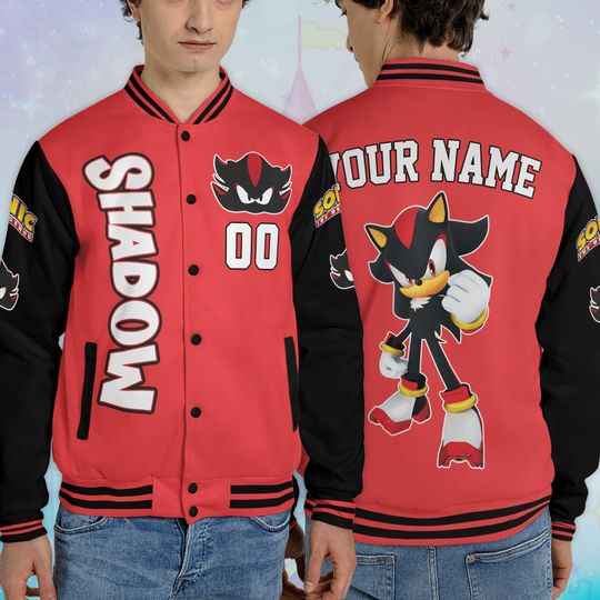 Custom Shadow Varsity Jacket, Personalized Sonic the Hedgehog Baseball Jacket, Shadow  Kids Youth Adult Varsity Jacket