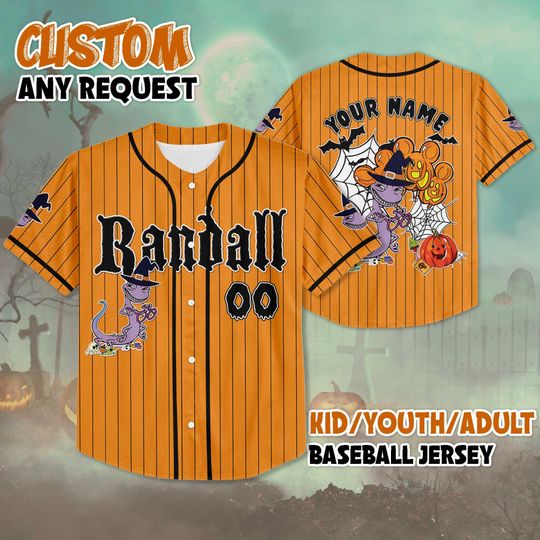 Personalized Randall Boggs Baseball Jersey, Custom Disney Monsters, Inc Halloween Shirt