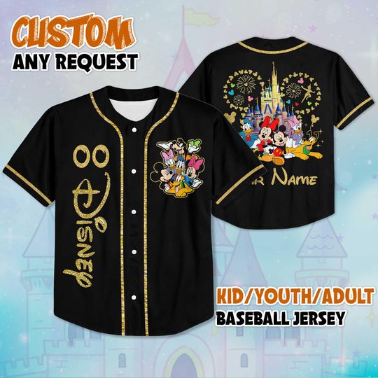 Personalized Disney Trip 2025 Baseball Jersey, Custom Mickey and Friends Shirt