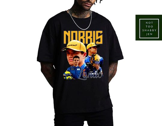 Lando Norris Vintage Graphic Tshirt Driver Racing Championship Formula Racing Shirt
