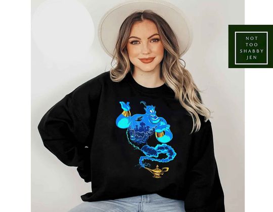 Retro Disney Aladdin Genie 90s Style Portrait Sweatshirt