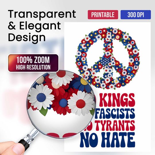No Kings No Fascists Poster: Anti-Hate Activism Art