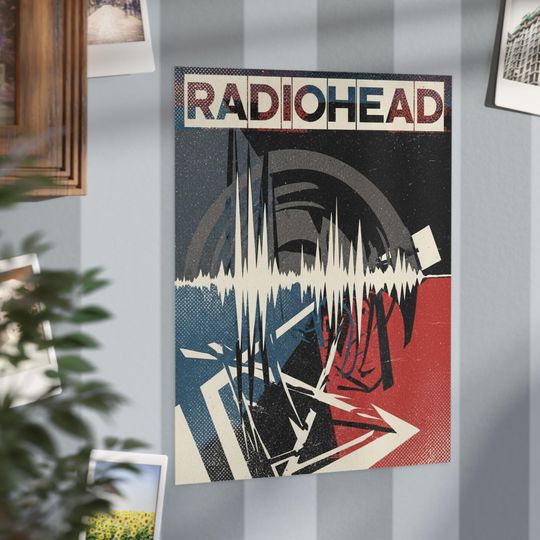 Radiohead Poster Print, Vintage, Minimalistic Design, Unframed Prints Wall Art Decor