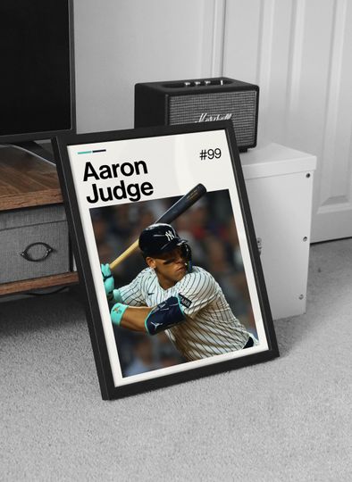 Aaron Judge Poster, New York Yankees Wall Art, Baseball Decor, Sports Artwork, Aaron Judge