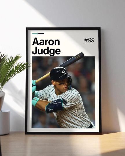 Aaron Judge Poster, New York Yankees Wall Art, Baseball Decor, Sports Artwork, Aaron Judge