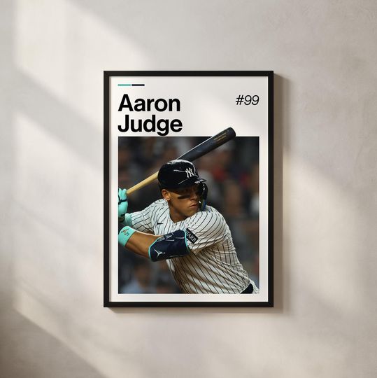 Aaron Judge Poster, New York Yankees Wall Art, Baseball Decor, Sports Artwork, Aaron Judge