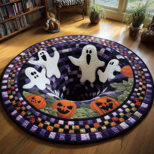 Halloween Ghost 3D Printed Rug, Welcome Mat, Indoor Decor, Fall Home Decor, Spooky Season Gift