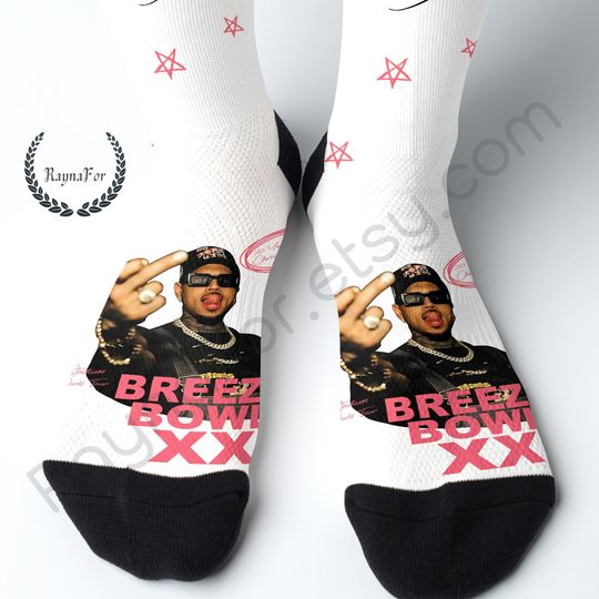 Chris Brown Socks 2025 Breezy Bowl XX Tour Socks