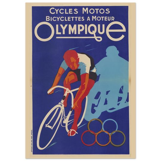 Retro Olympics Cycling Poster | Vintage Wall Art | Mid-Century Modern Sport Print