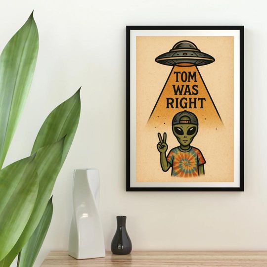 Tom DeLonge Alien Print | B182 Pop Punk Wall Art