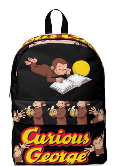 Curious George Backpack: Soft Nylon Canvas Kids School Bag