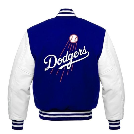 Los Angeles Dodgers Varsity Jacket | Royal Blue Wool & White Leather Sleeves