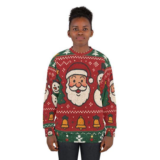 Santa and Snowman Ugly Christmas Sweater