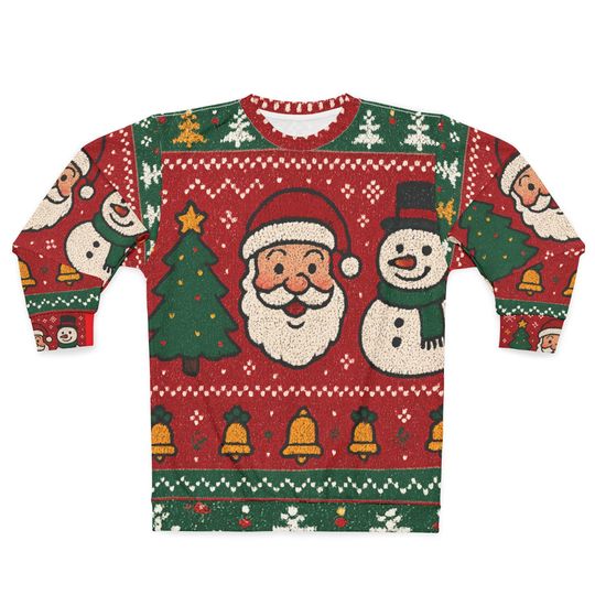 Santa and Snowman Ugly Christmas Sweater