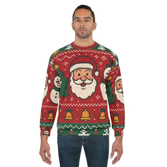 Santa and Snowman Ugly Christmas Sweater