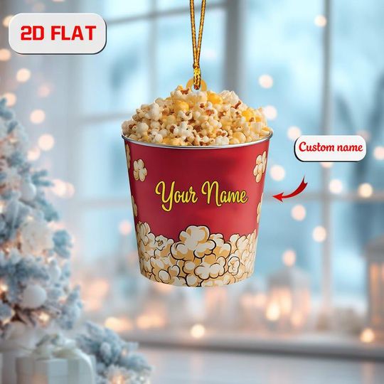 Personalized Popcorn Christmas Ornament: 2D Printed Holiday Decor