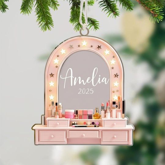 Custom Cosmetics Ornament Christmas Decor, Makeup Artist Ornament Cosmetics Gift For Girls, Gift For Makeup Lovers, Christmas Makeup Gifts