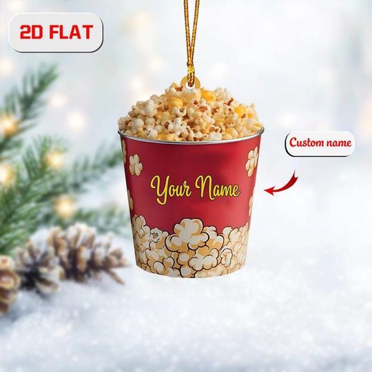 Personalized Popcorn Christmas Ornament: 2D Printed Holiday Decor