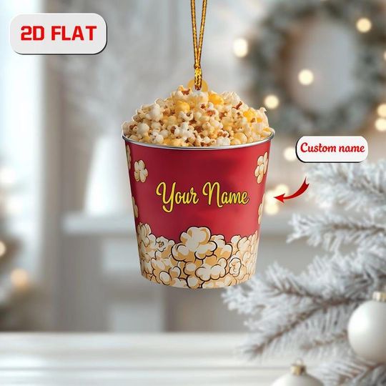Personalized Popcorn Christmas Ornament: 2D Printed Holiday Decor