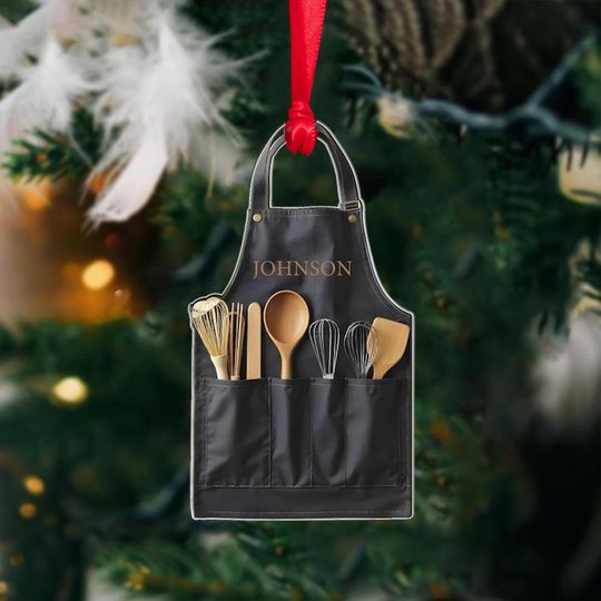 Personalized Baker Apron Ornament: Custom Xmas Keepsake