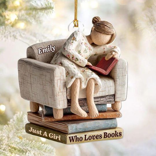 Just A Girl Who Loves Books - Personalized 1-Layer 2D Acrylic Ornament