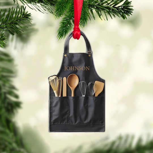 Personalized Baker Apron Ornament: Custom Xmas Keepsake