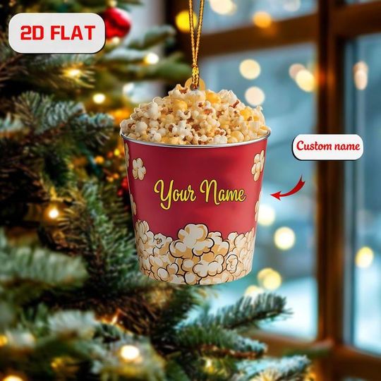 Personalized Popcorn Christmas Ornament: 2D Printed Holiday Decor