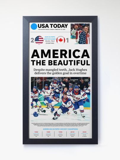 2026 USA Hockey - America The Beautiful - Gold Medal Vs Canada Poster( No Framed )