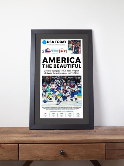 2026 USA Hockey - America The Beautiful - Gold Medal Vs Canada Poster( No Framed )