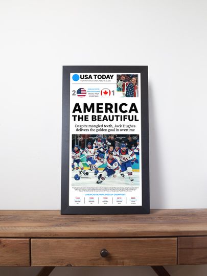 2026 USA Hockey - America The Beautiful - Gold Medal Vs Canada Poster( No Framed )