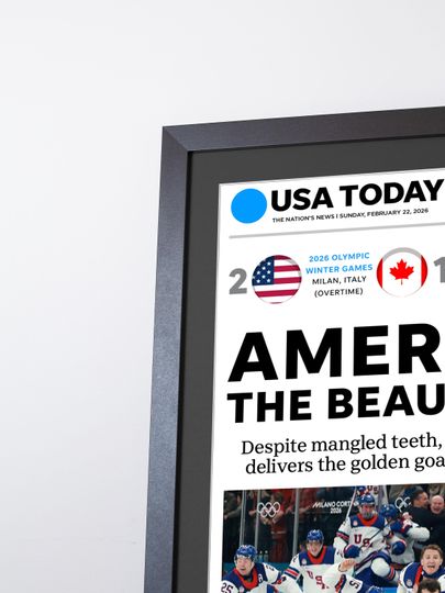 2026 USA Hockey - America The Beautiful - Gold Medal Vs Canada Poster( No Framed )