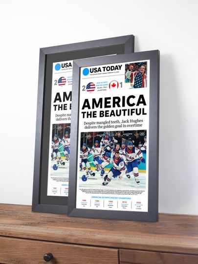 2026 USA Hockey - America The Beautiful - Gold Medal Vs Canada Poster( No Framed )