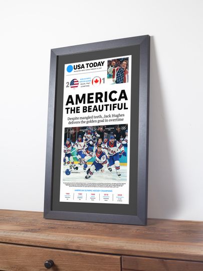2026 USA Hockey - America The Beautiful - Gold Medal Vs Canada Poster( No Framed )