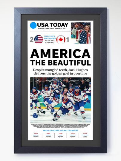 2026 USA Hockey - America The Beautiful - Gold Medal Vs Canada Poster( No Framed )