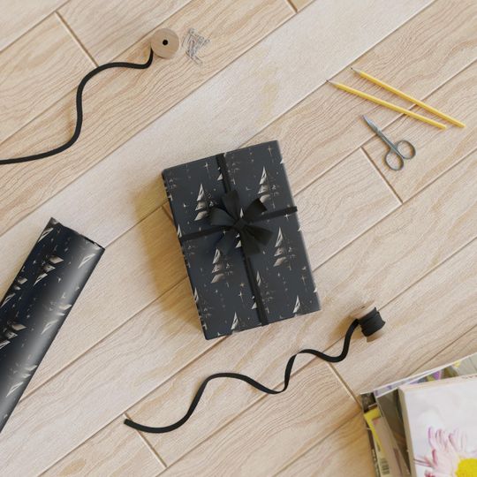 Christmas Tree Gift Wrapping Paper | Satin Finish, Eco-Friendly