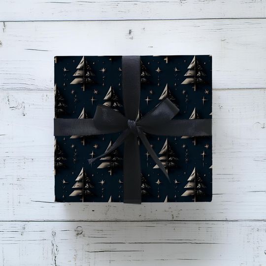 Christmas Tree Gift Wrapping Paper | Satin Finish, Eco-Friendly