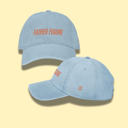 Father Figure Embroidered Denim Hat, Dad Hat, Baseball Cap