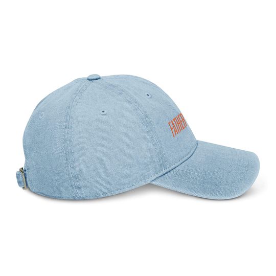 Father Figure Embroidered Denim Hat, Dad Hat, Baseball Cap